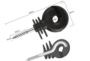 Aislador de Plástico de Alta Calidad para Postes de Cercas, Aislador de Anillo Atornillable INS500, Aislador de Plástico L1 para Postes - Product Image 1