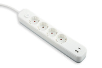 Barrette d'alimentation EU 4 voies avec prise d'extension électrique usb avec interrupteur marche/arrêt et indicateur l