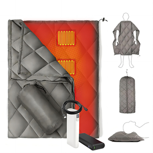 Custom <strong>USB</strong> <strong>Heating</strong> 4in1 Custom Logo Printed Waterproof Portable Lightweight Packable Camping Electric Heated Blankets - Product Image 1