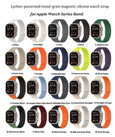 Bracelet Lychee Bracelet magnétique en silicone pour Apple Watch Strap Sport Correa pour IWatch 11 10 9 8 7 6 5