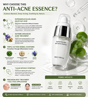 Essence personnalisée hydratante et régulatrice de sébum pour le traitement des taches d'acné, à base de Glycéryl Glucoside liquide, Acide Salicylique, Trehalose et Matrine