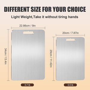 Tabla de Cortar Antiadherente de Acero Inoxidable y Titanio de Grado Alimenticio para Cocina, Carne, Frutas y Verduras - Product Image 2