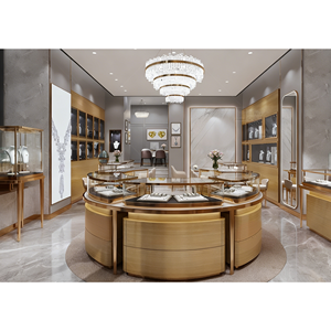 Hiện đại Dubai Cửa hàng đồ trang sức thiết kế nội thất với LED chiếu sáng Showcase hiển thị bố trí cho trung tâm mua sắm cho đồ trang sức cửa hàng - Product Image 1