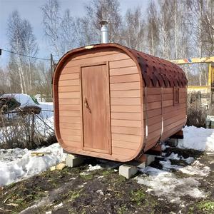 Fabricantes de China, venta al por mayor, Sauna de <span class=keywords><strong>cedro</strong></span> rojo <span class=keywords><strong>para</strong></span> exteriores, Sauna de barril de vapor de <span class=keywords><strong>madera</strong></span> <span class=keywords><strong>para</strong></span> 6 personas con calentador de estufa de leña - Product Image 4