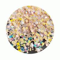 Perles orange clair sans trou, fleurs en argile, tranches d'argile, fleurs scintillantes, étoiles, mélange de paillettes en argile polymère, confettis pour projets de bricolage