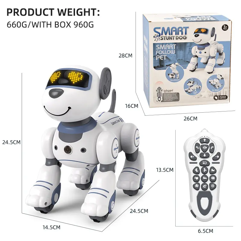 Sıcak satış kızılötesi akıllı uzaktan kumandalı Robot köpek elektrikli yürüyüş dublör dans performansı akıllı köpek Robot oyuncak çocuklar için Rc oyuncak