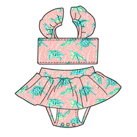 Vente en gros de maillots de bain deux pièces d'été pour filles de boutique Impression personnalisée Robe de bain de haute qualité Maillot de bain respirant et mignon