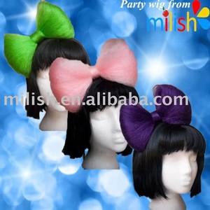 Perruque synthétique de fête pour femme, style Lady Gaga, avec nœud papillon, MPW-0052 - Product Image 3