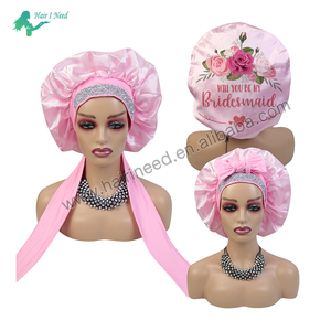 Bonnets personnalisés <span class=keywords><strong>en</strong></span> gros <span class=keywords><strong>bonnet</strong></span> de nuit <span class=keywords><strong>en</strong></span> <span class=keywords><strong>satin</strong></span> pour femmes chapeau de nuit à double épaisseur <span class=keywords><strong>bonnet</strong></span> de nuit <span class=keywords><strong>en</strong></span> <span class=keywords><strong>satin</strong></span> avec logo personnalisé - Product Image 2