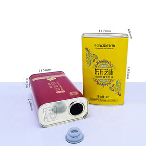 Lata cuadrada de aceite de sésamo de 1 litro personalizada, diseño personalizado, contenedor de impresión, embalaje de latas de aceite de cocina - Product Image 3