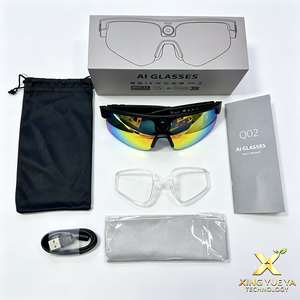 Lunettes intelligentes IA Q02 pour l'extérieur avec caméra 8MP, stabilisation optique (OIS) et électronique (EIS), anti-tremblement, traduction IA en temps réel, appels Bluetooth, musique, haut-parleur AAC, double micro, unisexe - Product Image 4
