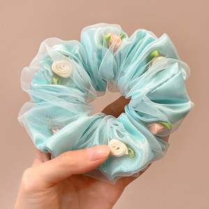 Coletero de Malla Elástica Estilo Coreano, para Moños, con Diseño Floral, Fresco y Dulce, Accesorio Casual para el Cabello - Product Image 6