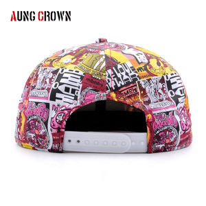 Casquette Snapback AUNG CROWN Factory avec impression de bande dessinée, unisexe, patch en cuir personnalisé, deux tons, réglable, streetwear hip-hop - Product Image 4