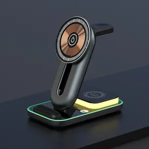 2023 New 15w Fast Wireless Charging Light 3 in 1 Wireless Charger for iphone and android