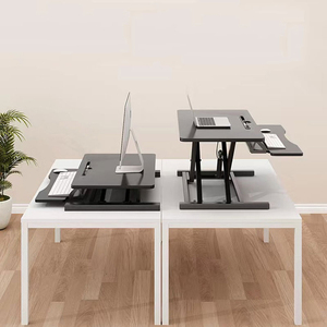 Bureau pliable réglable en hauteur pneumatique de haute qualité avec cadre en aluminium et double plateau en MDF pour un travail ergonomique et une utilisation quotidienne - Product Image 6
