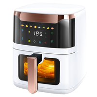Friteuse à air intelligente 6L avec fenêtre de visualisation Friteuses à air numériques 1350w Contrôleur de température multifonctionnel Friteuse à air