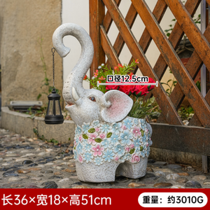 Lampe éléphant à énergie solaire ornements de jardin famille d'accueil cour balcon aménagement paysager cour déco jardin extérieur pot de fleurs - Product Image 6