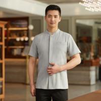Nouveau design Vague de mer logo personnalisé Serveur chinois Formel Serveur Uniforme T-shirt Restaurant Uniformes