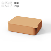 Boîte à lunch rectangulaire pour enfants en silicone de qualité alimentaire certifiée LFGB sans BPA avec couvercles en silicone, boîte à lunch crème