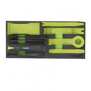 Fasano Automotive Tool Kit 10-Piece Set Green Plastic Pry Bars and Scrapers for Car Repair and Maintenance - Product Image 1