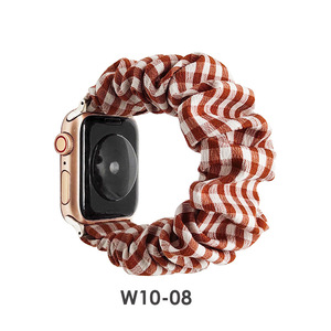 Phụ Nữ Phổ Biến Vuông Tóc Tie Cô Gái Vải Tóc Elastics Smartwatch Dây Đeo Cổ Tay Mềm Scrunchies Ban Nhạc Đồng Hồ Cho Apple Watch11 46Mm - Product Image 2