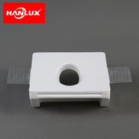 Plafonnier encastré décoratif blanc carré en plâtre, support fixe GU10 MR16 pour éclairage intérieur, spot et downlight