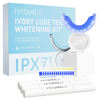 Kit Pemutih Gigi Gel Non-Peroxide Bersertifikat CE Versi Baru Ramah Perjalanan Logo Kustom IPX7 Aman untuk Enamel Gigi