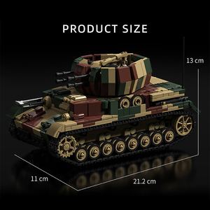 1/28 Véhicule anti-aéronautique allemand Flakpanzer IV Wirbelwind Seconde Guerre mondiale Modèles militaires en miniature Kits de construction en blocs - Product Image 2