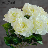 Vente en gros, promotion exceptionnelle : Bouquet de mariée de 57 cm en roses blanches artificielles en soie, faites à la main, pour événements de mariage et extérieur