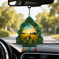 Carillon éolien festif en fer en forme d'arbre, décoration extérieure pour les fêtes, projection rustique en métal, option suspendue pour jardin, patio, Ramadan