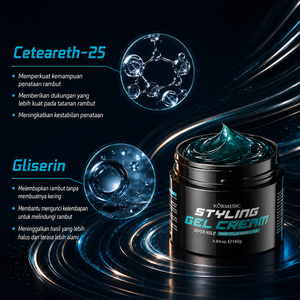 KORMESIC Gel Crema Estilizador Certificado por Bpom, Marca Privada, 140g, Fijación Súper Fuerte, Crema Moldeadora de Larga Duración para el Cuidado del Cabello Masculino - Product Image 3