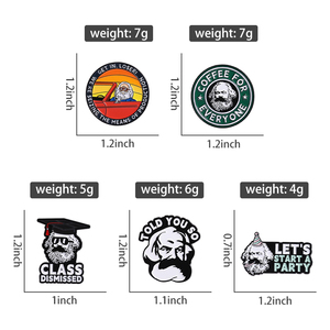 Marx Coffee Everyone spille in smalto antico figura famosa spille distintivo con risvolto gioielli iniziano la lezione di festa licenziati <span class=keywords><strong>per</strong></span> gli amici - Product Image 6