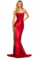 Robe de Soirée Élégante pour Femme, Broderie Personnalisée, Dentelle, Décolleté Empire Plissé, Fente Sexy, Robe de Dîner Enveloppante