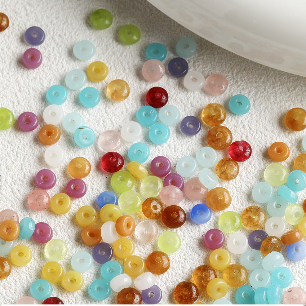 4MM Natural Stone Abacus Bead Charms DIY Jewelry Handmade Making Accessories Necklace Bracelet Personalized Custom Gift