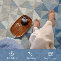 Tapis bleu effet diamant dégradé cachemire tapis lavable en machine