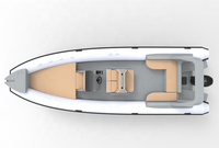 Bateau côtelé de luxe 28ft RIB860 à coque en aluminium V profond PVC/Hypalon avec tente en T et coussins de luxe