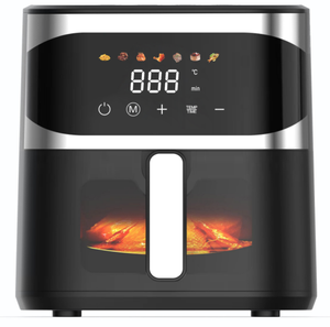 <span class=keywords><strong>Friteuse</strong></span> à air intelligente en acier inoxydable 6L, <span class=keywords><strong>friteuse</strong></span> électrique numérique rapide sans huile, langue d'utilisation française et allemande, forme carrée - Product Image 3