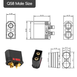 QS8-S nam khai thác chống tia lửa kết nối với thiết bị đầu cuối Vòng 8awg Silicone dây 110A 500V DC cho <span class=keywords><strong>RC</strong></span> bay không người lái UAV LiPo pin <span class=keywords><strong>ESC</strong></span> - Product Image 3