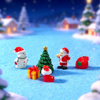 Ensemble de figurines miniatures de Noël en résine, décorations de bonhomme de neige et de Père Noël, petites décorations de scène de neige pour arbre, table, maison, cadeau de fête