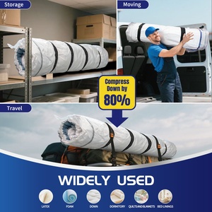Sac de compression pour matelas réutilisable extra large, résistant aux déchirures, anti-poussière, imperméable, adapté aux matelas en mousse à mémoire de forme/latex avec sangles - Product Image 6