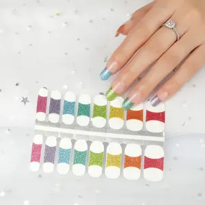 Nail Art Design Rainbow Design Nail Wraps Flower Nail Polish Stickers Nail Art Wraps