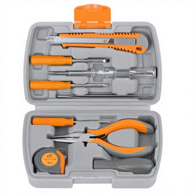 Household Electrician Tool Box Set 9-Piece Hand Tool Kit Gift Set