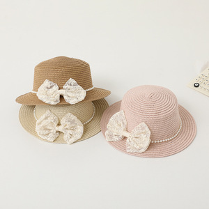 <span class=keywords><strong>Chapeau</strong></span> de paille pour bébé en gros, haute qualité, personnalisé, pour l'extérieur, ensemble <span class=keywords><strong>chapeau</strong></span> et sac d'été pour enfants, <span class=keywords><strong>chapeau</strong></span> de paille de soleil à grandes oreilles pour fille d'honneur - Product Image 1