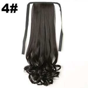 ผมหางม้าแบบลอนหยิกเป็นลอนธรรมชาติพร้อมสายรัดผมสีน้ำตาลดำ - Product Image 3