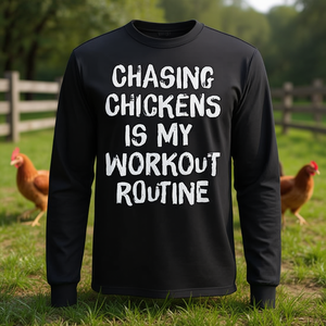 Camiseta Deportiva de Manga Larga con Diseño de Pollo, Camiseta Promocional para Atrapar Pollos - Product Image 3