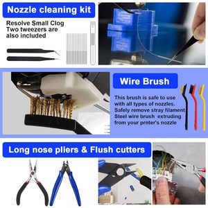 Kit di Strumenti per Stampante <span class=keywords><strong>3D</strong></span> da 135 Pezzi: Macchina per Pulizia Ugelli e Lucidatura, Strumento per Sbavatura per Stampanti <span class=keywords><strong>3D</strong></span> e Modellatori - Strumenti Base per Rimozione/Modellatura - Product Image 5
