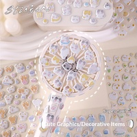 Mini autocollants 3D animaux bulles, matériaux pour autocollants de planificateur DIY, décoration de la vie quotidienne, autocollants PVC dessin animé