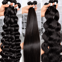 Lot de Cheveux Humains Vietnamiens Bruts Non Traités, Lisses Comme des Baguettes, Cuticules Alignées, 100% Vierge Remy, Tissage Couleur Naturelle