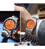 Montre à quartz de luxe 8451, style sport et affaires, bracelet en alliage d'acier inoxydable, étanche 3 ATM, cadran 44 mm