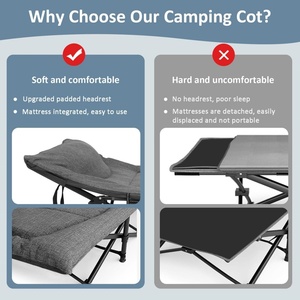 Cama Plegable Portátil para Adultos, Cama de Campamento, para el Hogar, la Oficina, Viajes, Campamento - Product Image 2